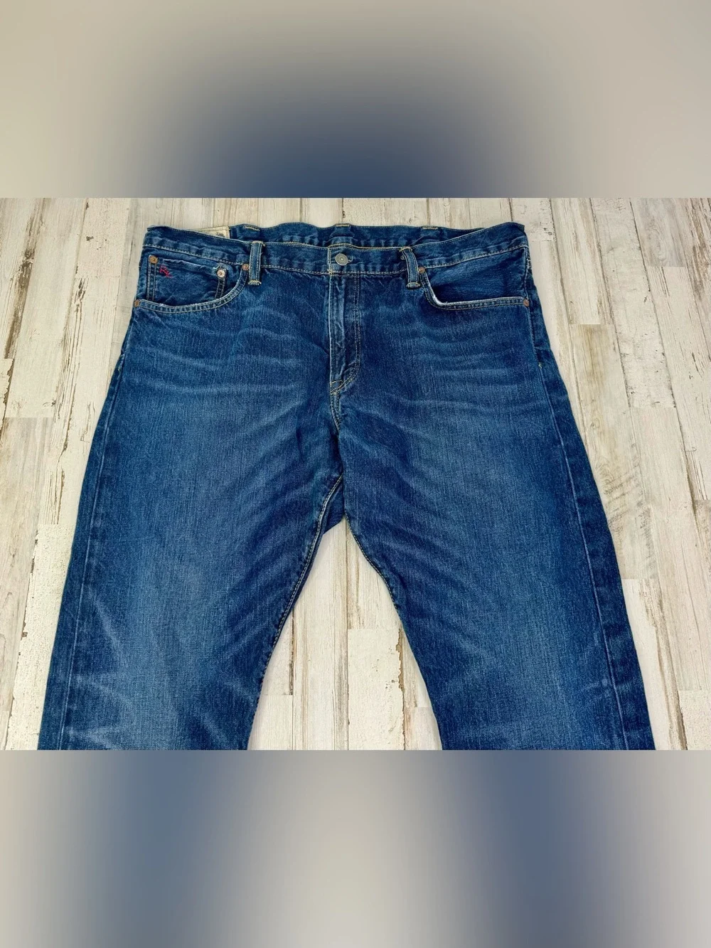 Polo Ralph Lauren Varick Slim Straight Jeans Mens Size 38x31 Medium Wash Denim